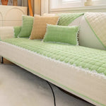 Coverfect Corduroy Lace Sofa Cover | Non-Slip & Washable Couch Protector