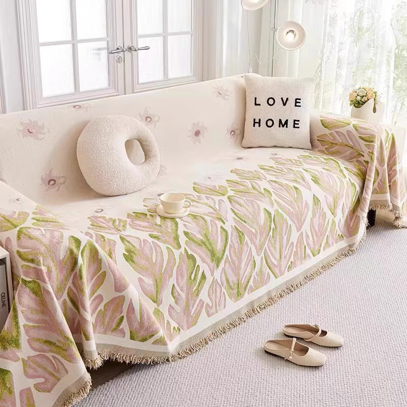 Coverfect Elegant Floral Chenille Sofa Cover
