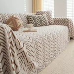 Coverfect Herringbone Shu Cotton Velvet Antistatic Sofa Cover