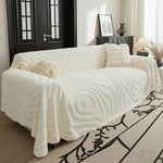 Coverfect Premium Embossed Wave Plush Sofa Cover