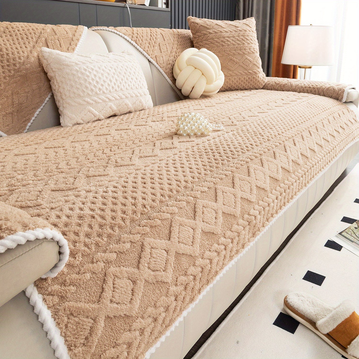 Coverfect Diamond Weave Cozy Sofa Cover