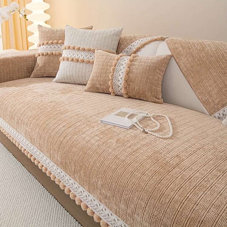 Coverfect Cozy Chenille Boho Sofa Cover