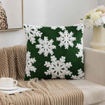 Coverfect Warm Plush Christmas Embroidered Pillow Cover