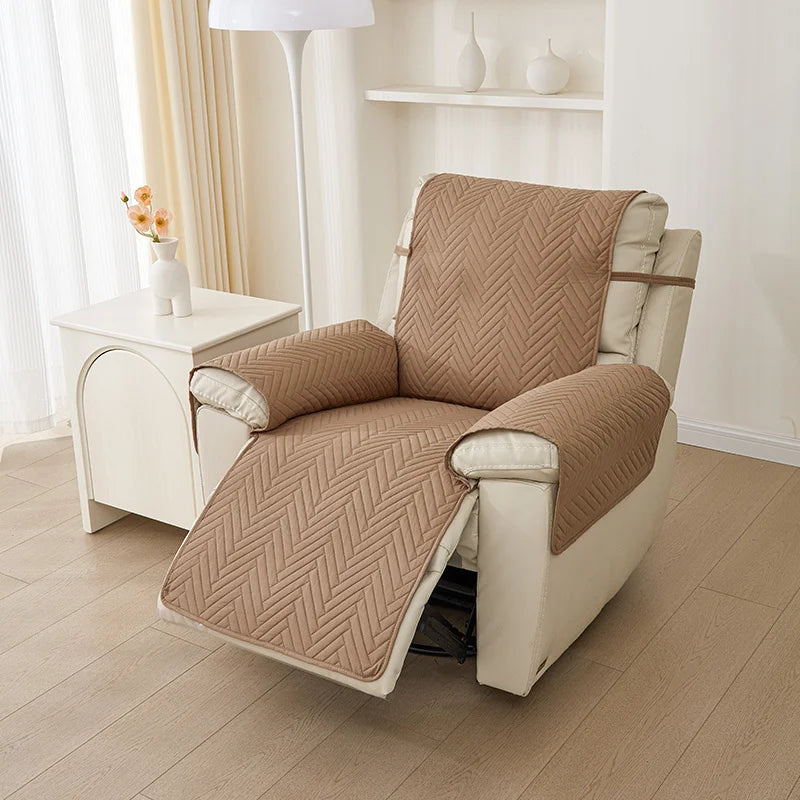 Coverfect Quilted Chevron Anti-Slip Recliner Sofa Cover