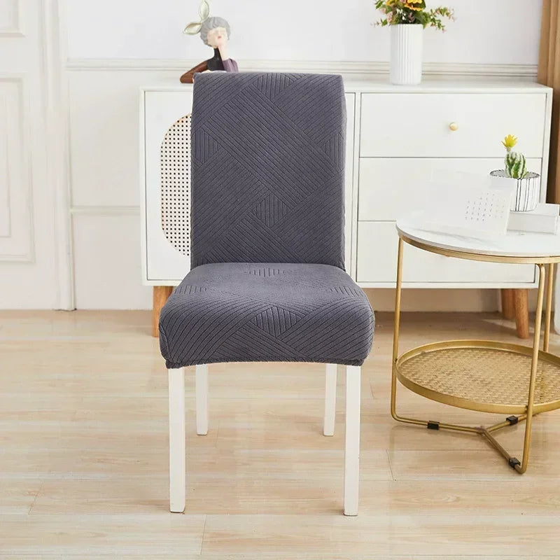 Coverfect Stripe Geometric Jacquard Chair Cover
