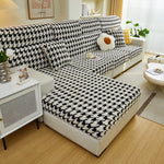 Coverfect Houndstooth Thicken Plush Sofa Cover