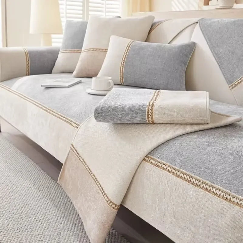 Coverfect Soft Chenille Non-Slip Sofa Cover