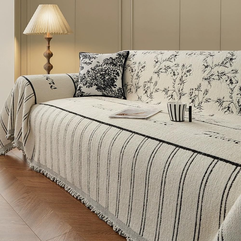 Coverfect Floral Muse Chenille Sofa Cover