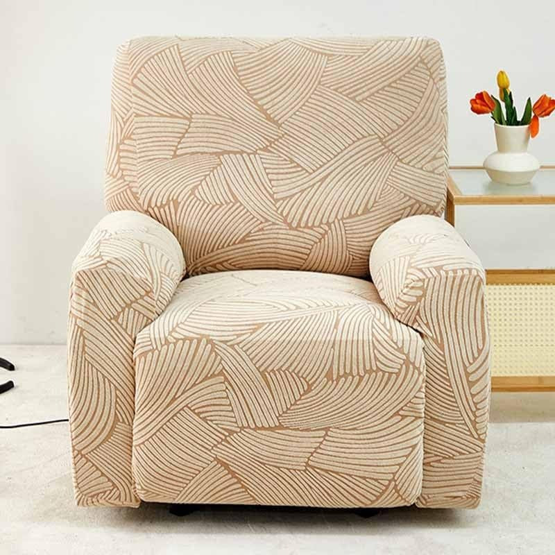 Coverfect Geometric Jacquard Stretch Recliner Cover