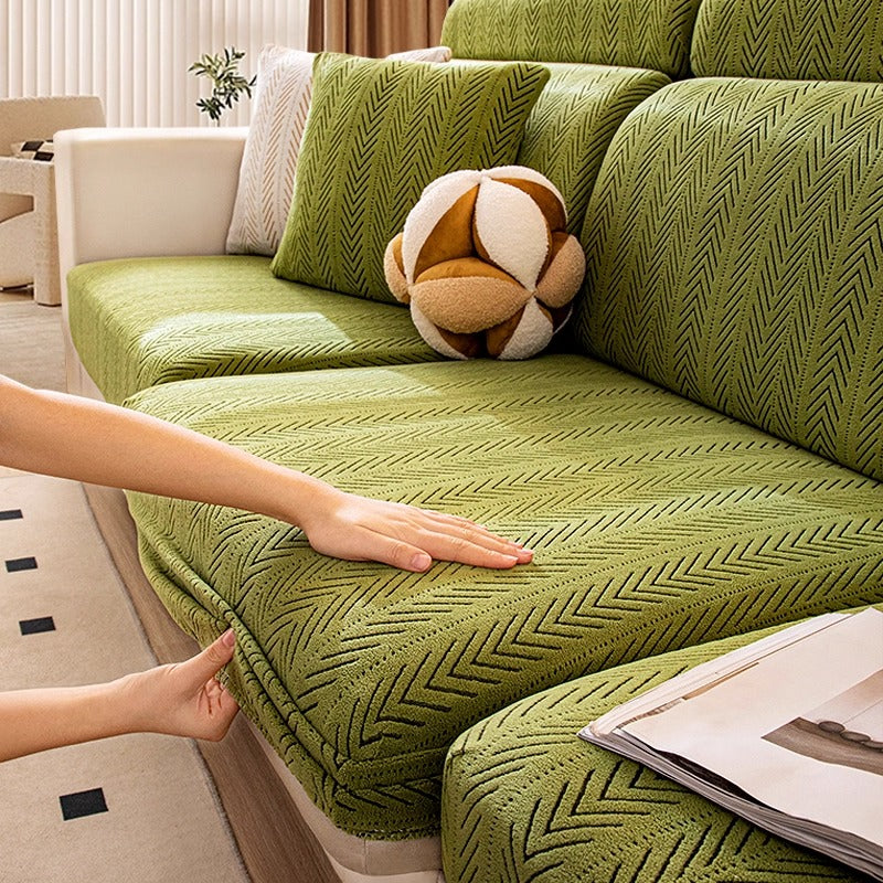 Coverfect Thickened Elastic Herringbone Sofa Cover