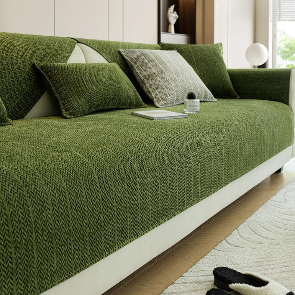 Coverfect Chenille Anti-Scratch Herringbone Sofa Cover