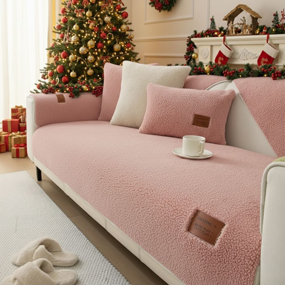 Coverfect Premium Sherpa Fleece Sofa & Couch Cover