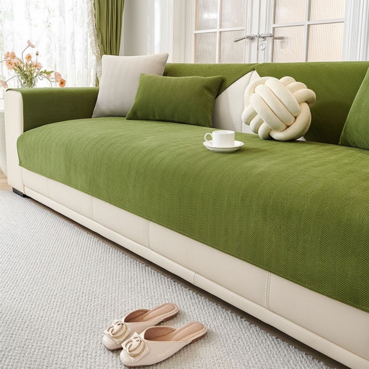 Coverfect Premium Chenille Herringbone Sofa & Couch Cover