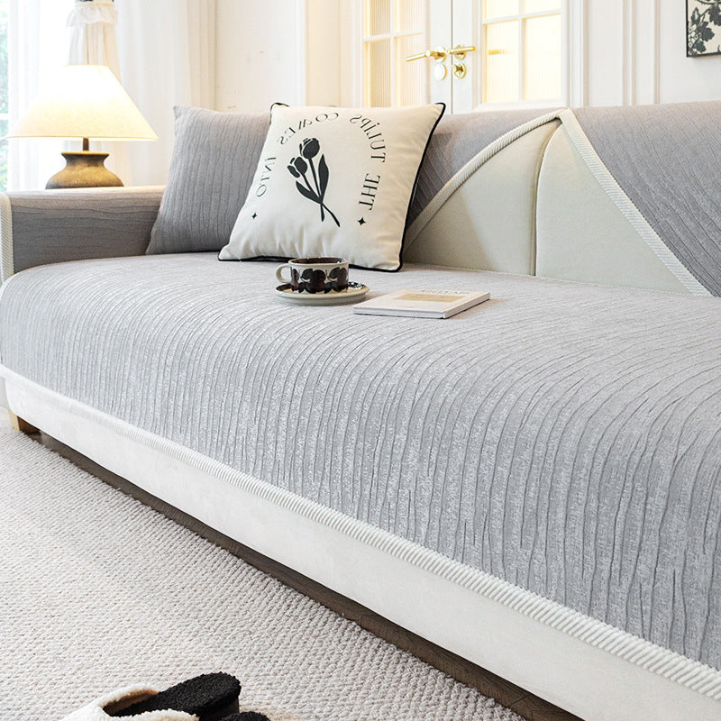 Coverfect All-Season Quilted Chenille Sofa Cover | Non-Slip & Anti-Scratch Couch Protector
