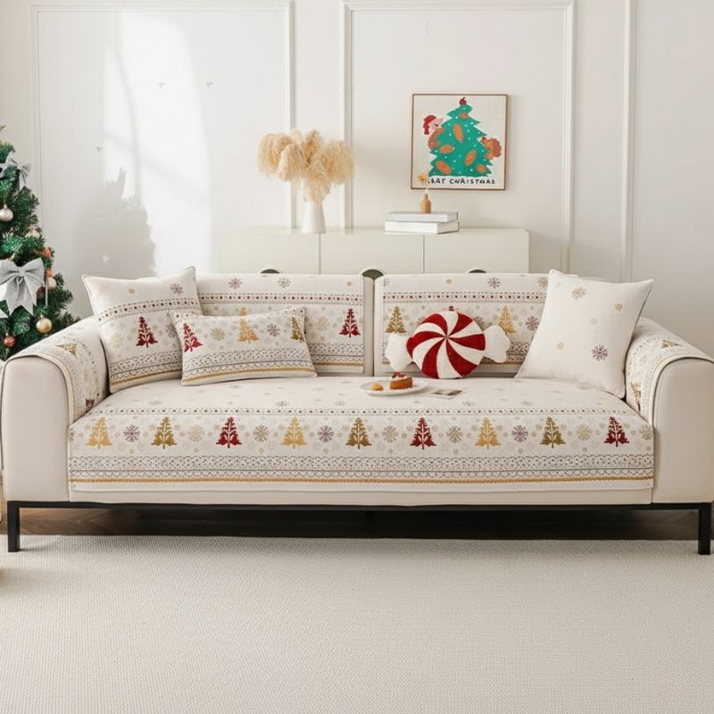 Coverfect Light Luxury Chenille Sofa Cover | Cozy Nordic Style for Winter & Christmas