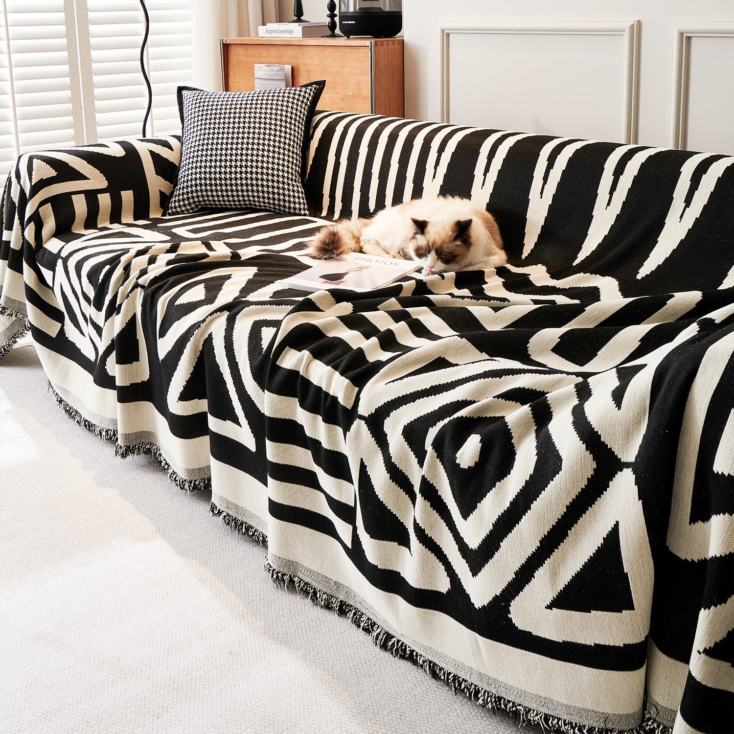 Coverfect Geometric Boho Style Anti-Pet Scratch Sofa Cover