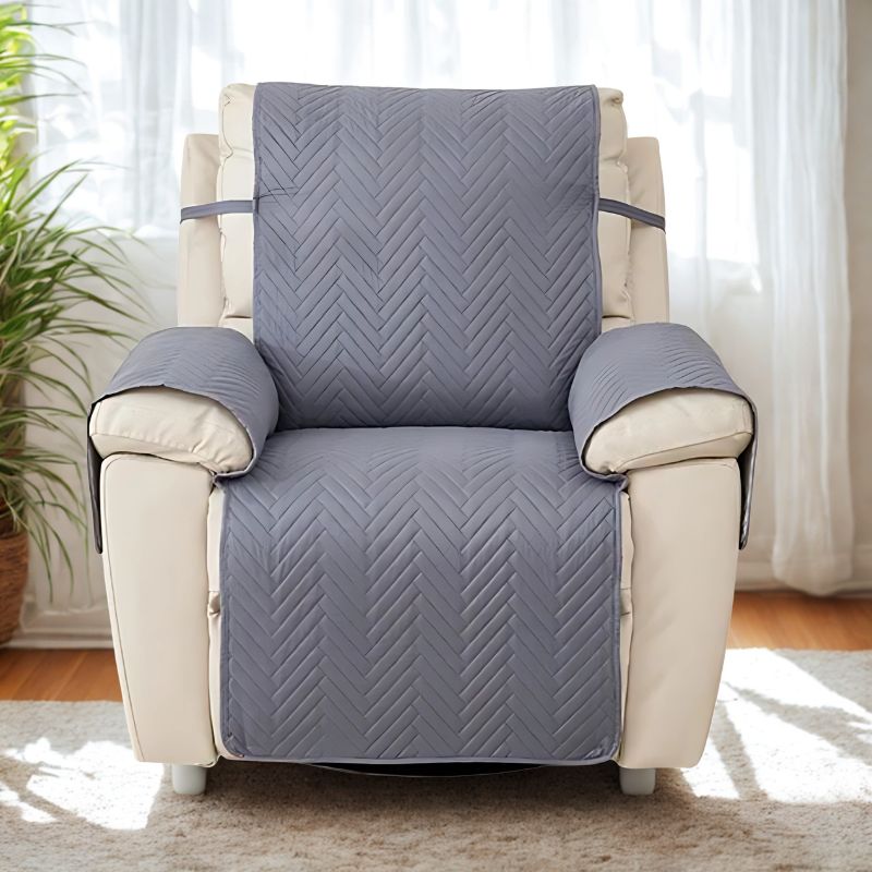 Coverfect Quilted Chevron Anti-Slip Recliner Sofa Cover