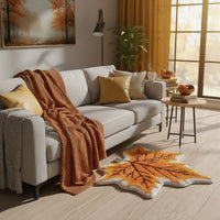 Coverfect Fall Maple Leaf Mat – Soft Plush Seasonal Accent