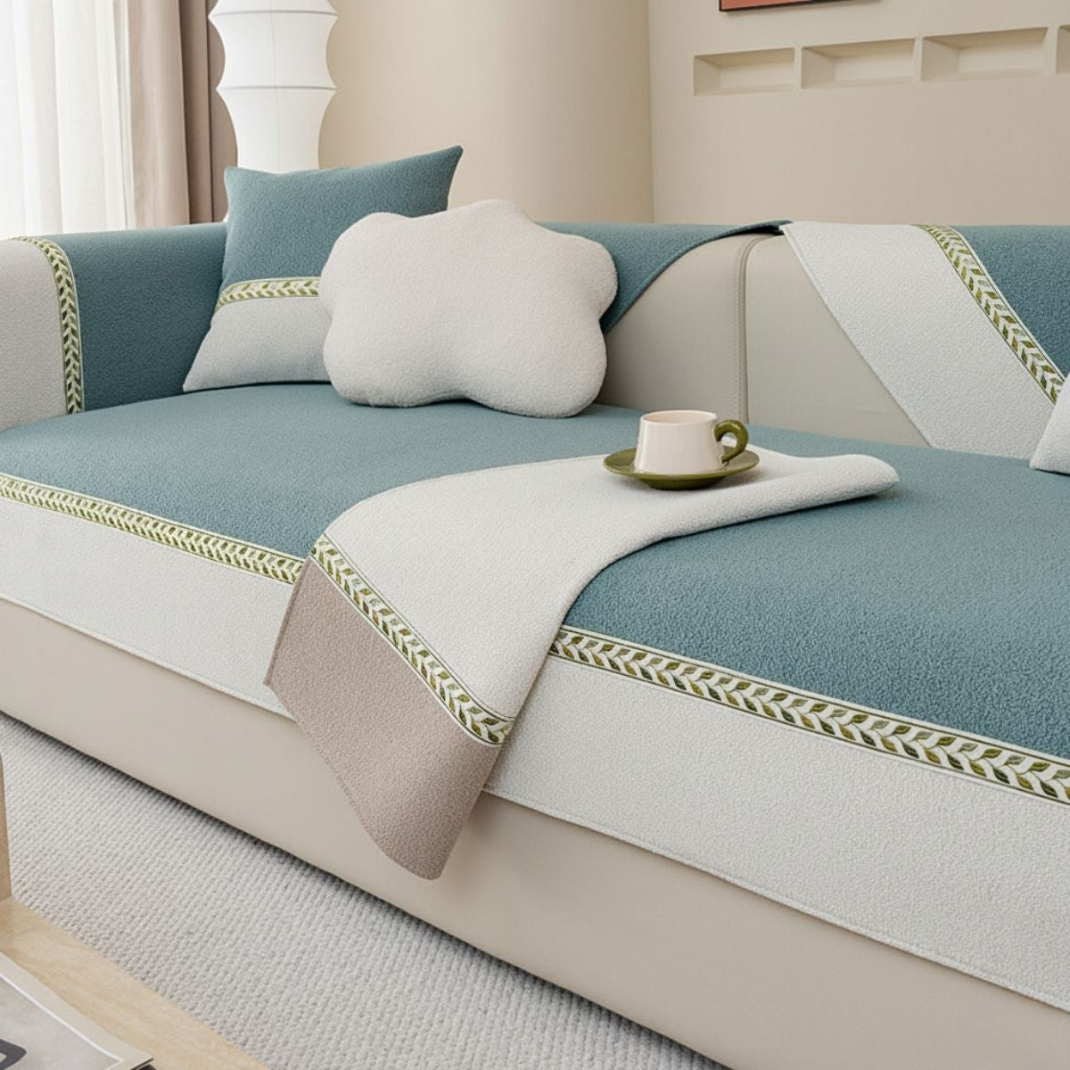 Coverfect OliveGrace Plush Cozy Sofa Cover