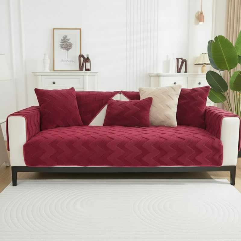 Coverfect Premium Plush Chevron Sofa Cover
