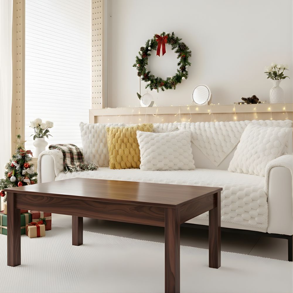 Coverfect Atelier Fleece Sofa Cover | Soft Textured Weave Cozy Decor