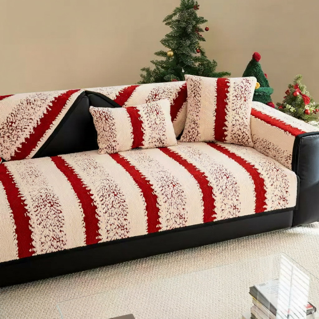 Coverfect NordicModern Christmas Plush Sofa Cover