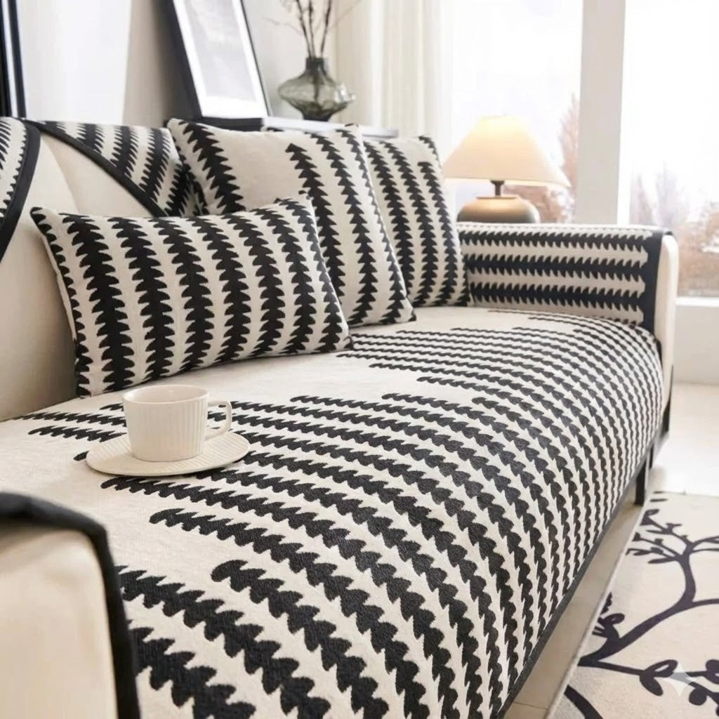 Nordic Chenille Sofa Cover – Minimal, Plush & Non-Slip | Coverfect