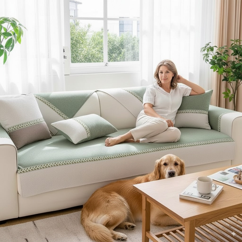 Coverfect OliveGrace Plush Cozy Sofa Cover