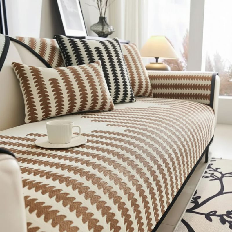 Nordic Chenille Sofa Cover – Minimal, Plush & Non-Slip | Coverfect