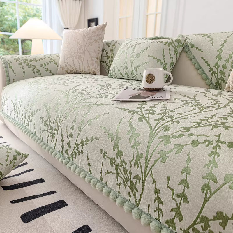 Coverfect Sofa Mat - Botanical Chenille