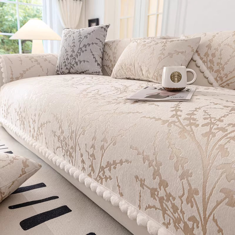 Coverfect Sofa Mat - Botanical Chenille