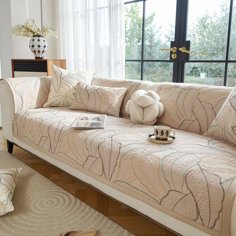 Coverfect Sofa Mat - Whispering Leaves Chenille