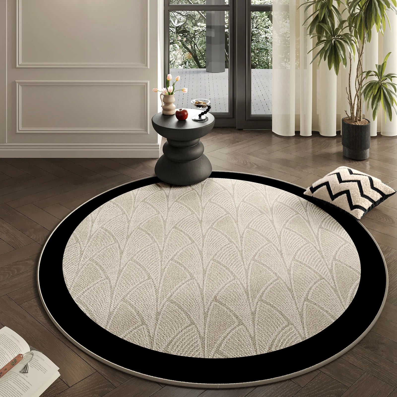 Coverfect Artisan Blossom Spillproof Pet-Friendly Round Rug