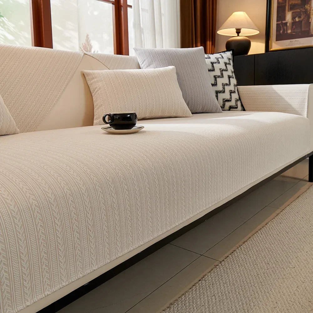 Coverfect Twill Anti-Slip Minimalist Sofa Cover