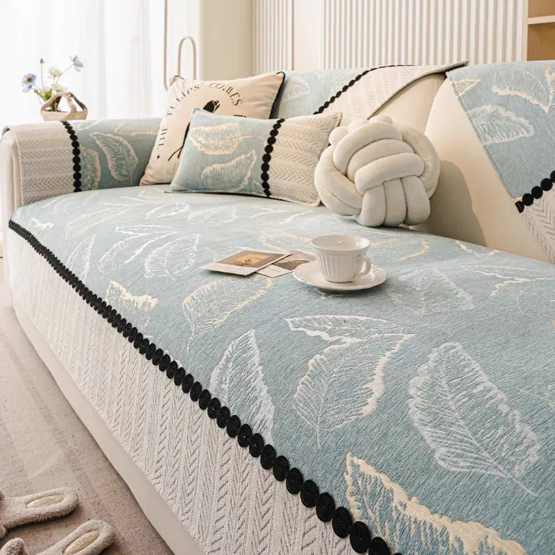 Coverfect Sofa Mat - Leaf Chenille