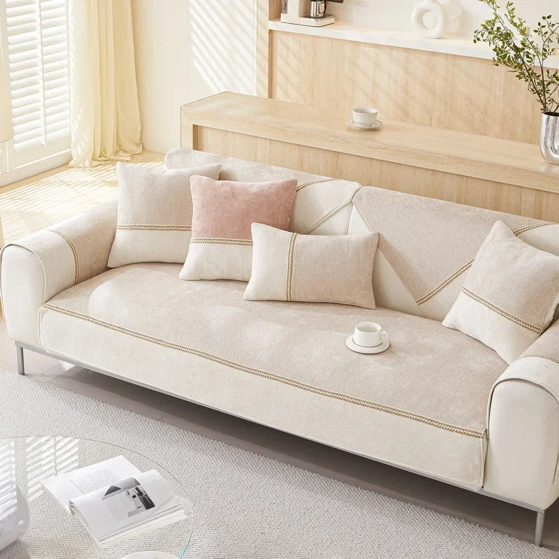 Coverfect Soft Chenille Non-Slip Sofa Cover