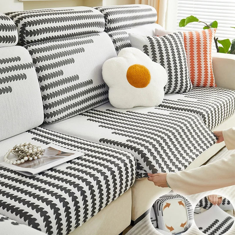 Coverfect Nordic Velvet Sofa Cover