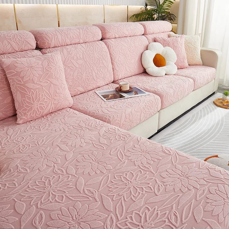 Coverfect Camellia Jacquard Stretch Pet-Proof Sofa Cover