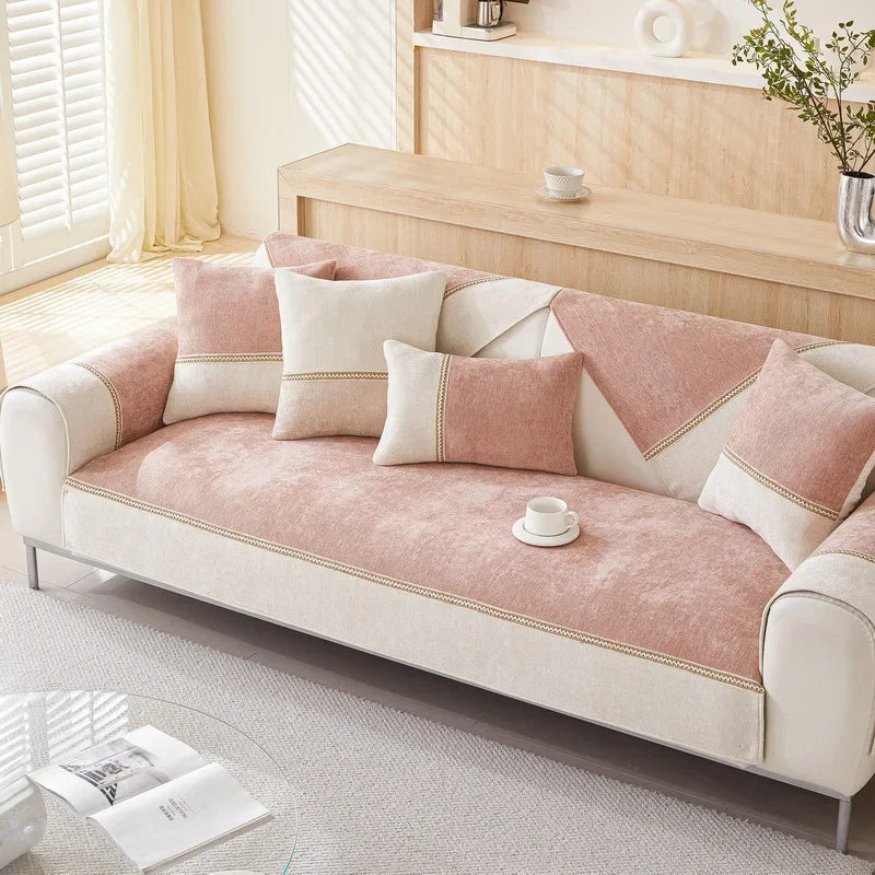 Coverfect Soft Chenille Non-Slip Sofa Cover