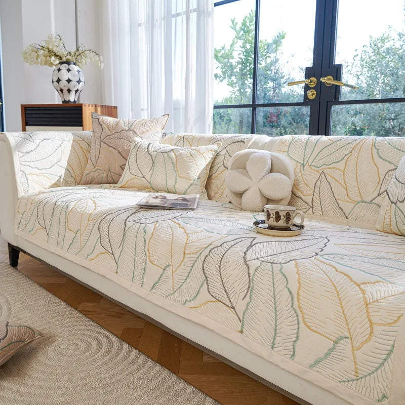 Coverfect Sofa Mat - Whispering Leaves Chenille