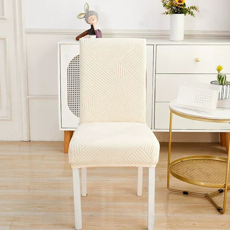 Coverfect Stripe Geometric Jacquard Chair Cover