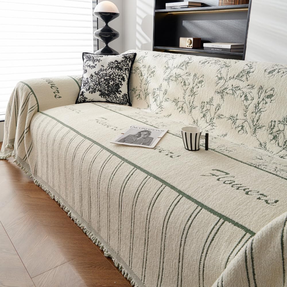 Coverfect Floral Muse Chenille Sofa Cover