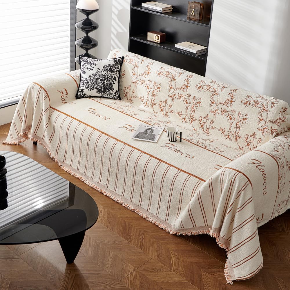Coverfect Floral Muse Chenille Sofa Cover