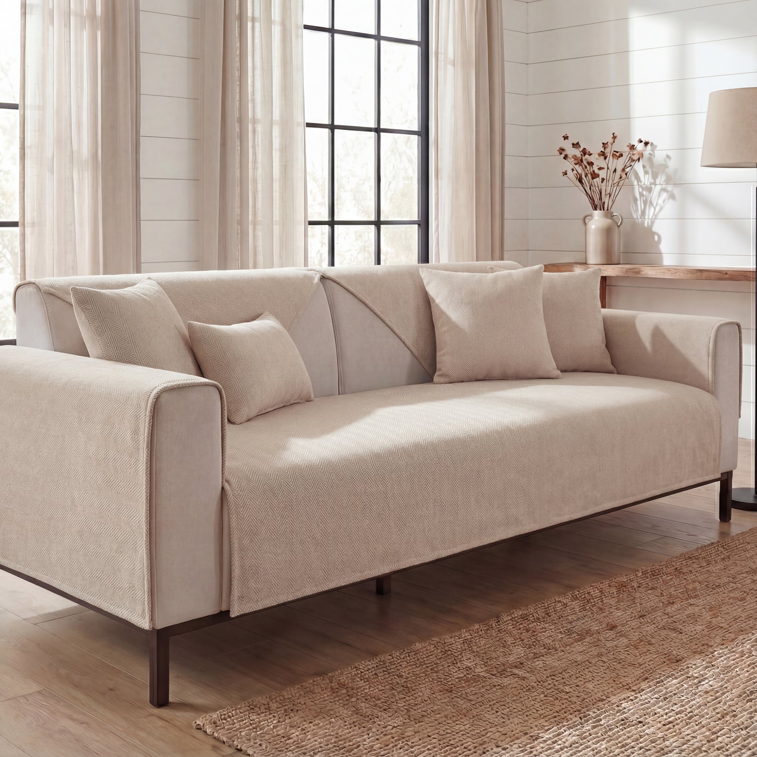 Coverfect Premium Chenille Herringbone Sofa & Couch Cover