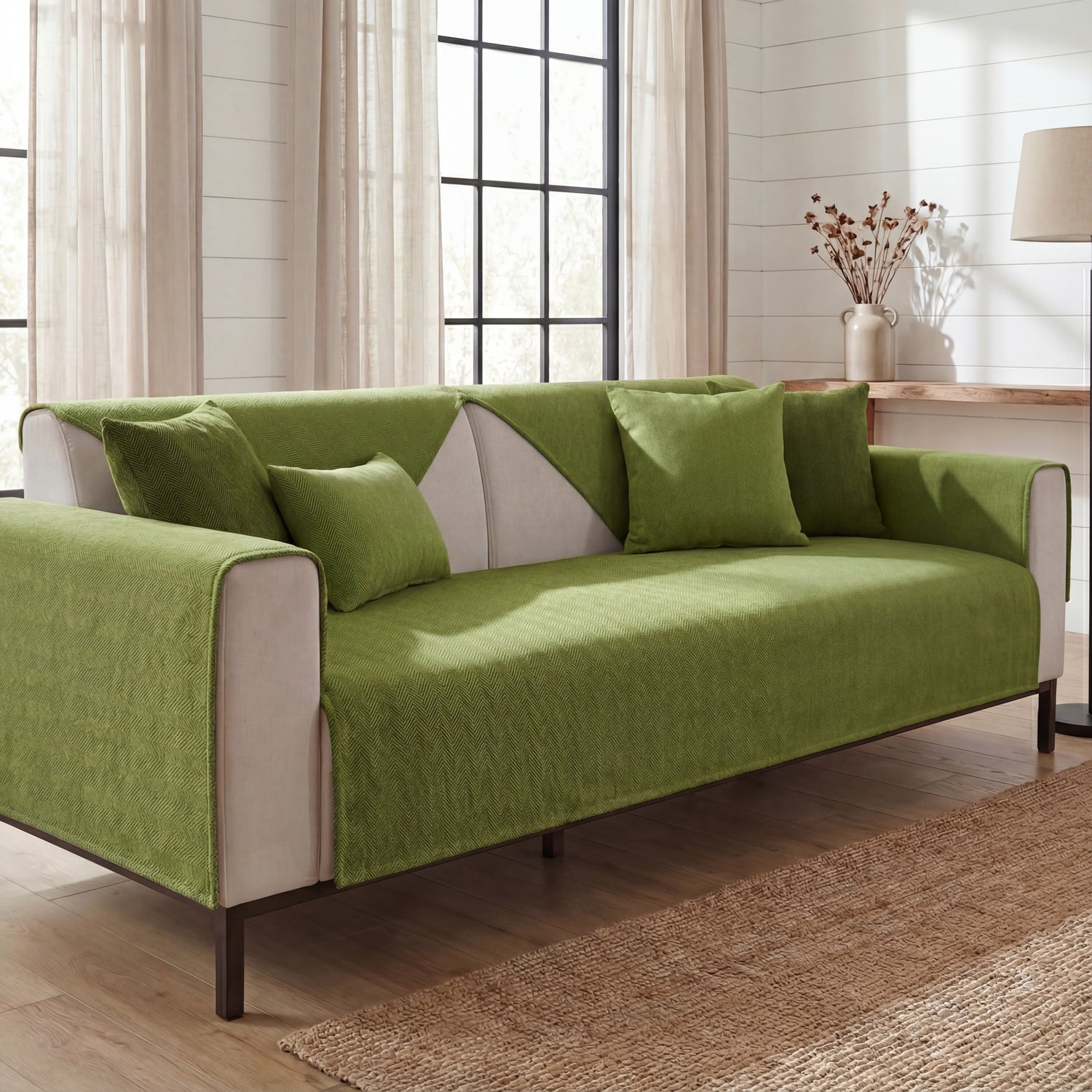 Coverfect Premium Chenille Herringbone Sofa & Couch Cover