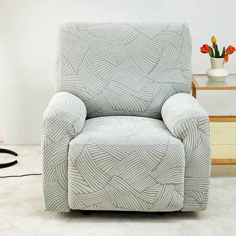 Coverfect Geometric Jacquard Stretch Recliner Cover