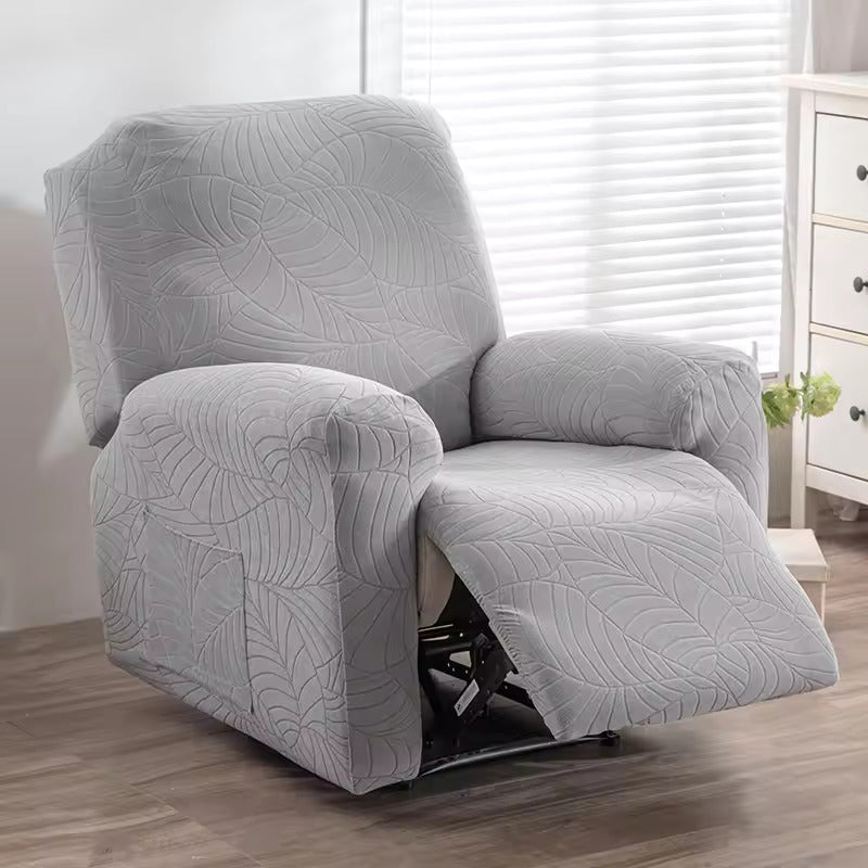 Coverfect Non-Slip Leaf Jacquard Stretch Recliner Cover