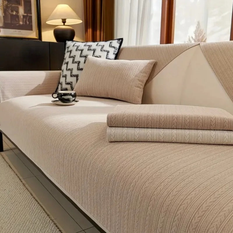 Coverfect Twill Anti-Slip Minimalist Sofa Cover